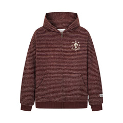 Omirad Striped Knit Zip Hoodie