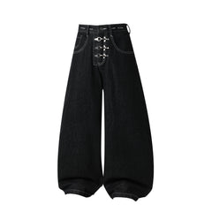 Omirad Hardware Strap Wide-Leg Jeans
