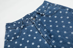 Omirad Polka Dot Washed Denim Jeans