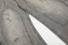 Omirad Washed Utility Distressed Denim Jeans