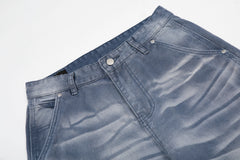 Omirad Washed Wrinkle Effect Denim Jeans