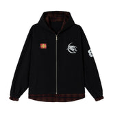 Omirad Plaid-Lined Zip Hoodie
