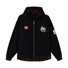 Omirad Plaid-Lined Zip Hoodie