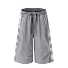 Omirad Washed Wide-Leg Stripe Shorts