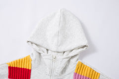 Omirad Color-Block Scarf Hooded Zip Jacket