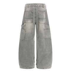Omirad Washed Utility Distressed Denim Jeans