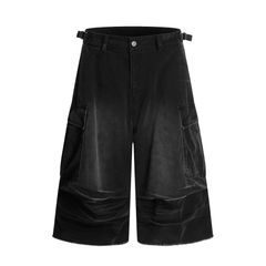 Omirad Washed Layer-Panel Cargo Shorts