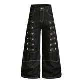 Omirad Studded Strap Denim Pants