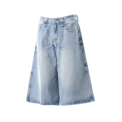 Omirad Vintage Wash Wide-Leg Denim Shorts