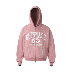 Omirad Suede Graphic Zip Hoodie