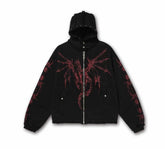 Omirad Gothic Dragon Graphic Zip-Up Hoodie