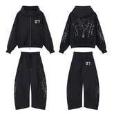 Omirad Gothic Vine Zip Hoodie Set