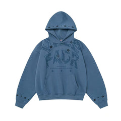 Omirad Star-Studded Graphic Pullover Hoodie