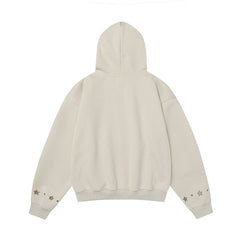 Omirad Star-Studded Graphic Pullover Hoodie