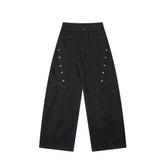 Omirad Rivet Panel Wide-Leg Denim Jeans
