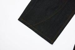 Omirad Rivet Panel Wide-Leg Denim Jeans