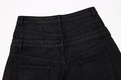 Omirad Double-Waist Washed Wide-Leg Jeans