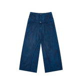 Omirad Double-Waist Washed Wide-Leg Jeans