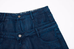 Omirad Double-Waist Washed Wide-Leg Jeans