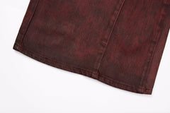 Omirad Double-Waist Washed Wide-Leg Jeans