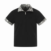 Omirad “Leopard Trim Zip Polo”