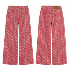 Omirad All-Over Script Print Wide-Leg Pants