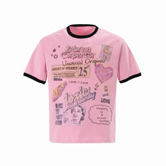 Omirad Retro Pop Graphic Ringer Tee