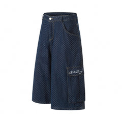 Omirad Polka Dot Denim Cargo Shorts