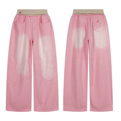 Omirad Pink Washed Wide-Leg Jeans