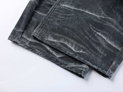 Omirad Washed Studded Wide-Leg Jeans