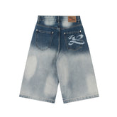 Omirad Bleached-Distress Denim Shorts
