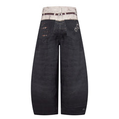 Omirad “Layered Distress Patch Denim Pants”