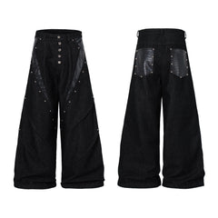 Omirad Panel-Detail Wide Leg Denim Pants