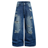 Omirad Distressed Wide-Leg Denim Jeans
