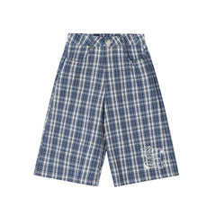 Omirad Checkered Wide-Leg Shorts