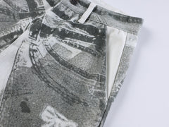 Omirad Graphic Panel Wide-Leg Pants