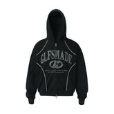 Omirad Suede Graphic Zip Hoodie