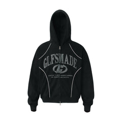 Omirad Suede Graphic Zip Hoodie