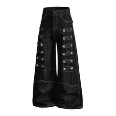 Omirad Studded Strap Denim Pants