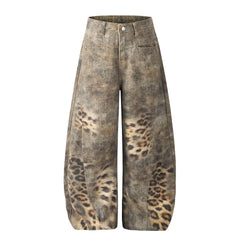 Omirad Leopard Wash Wide-Leg Jeans