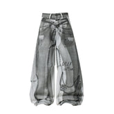 Omirad Graphic Panel Wide-Leg Pants