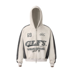 Omirad Suede-Finish Retro Zip Hoodie