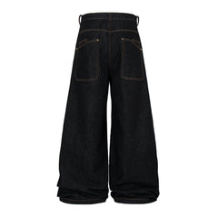 Omirad Curved Panel Wide Leg Denim Pants