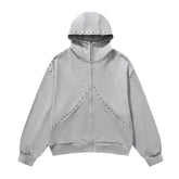 Omirad Studded Arc Zip Hoodie*