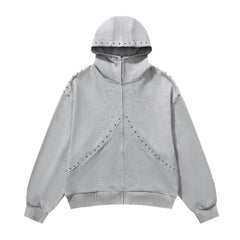 Omirad Studded Arc Zip Hoodie*