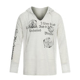 Omirad Striped Graphic Hooded Long Sleeve Tee