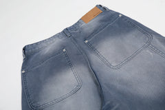 Omirad Washed Wrinkle Effect Denim Jeans