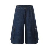 Omirad Polka Dot Denim Cargo Shorts