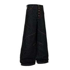 Omirad Curved Panel Wide Leg Denim Pants