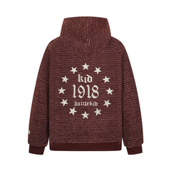 Omirad Striped Knit Zip Hoodie